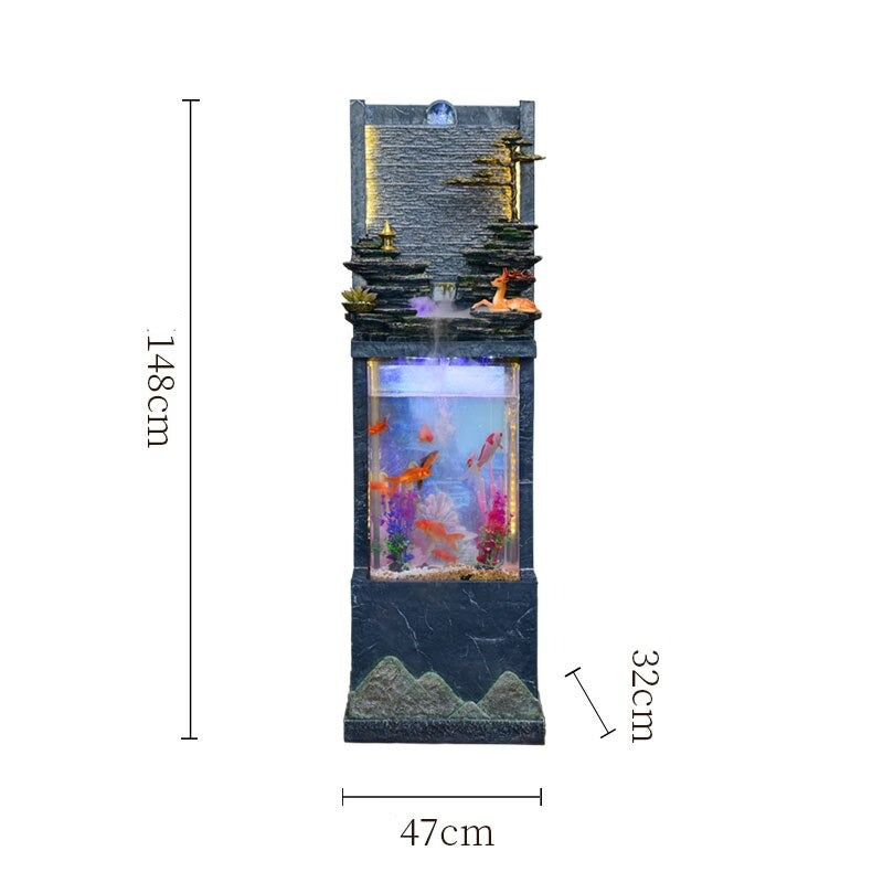 Aquarium colonne verticale - Fontaine Raffinée - Pierre bleue de jade